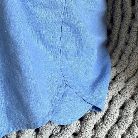 Light Blue Ruffle Sleeve Chambray Tunic Dress Size medium (approximate) - Picture 5 of 8